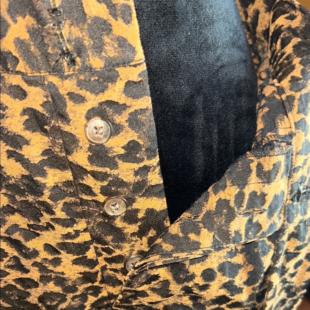 HUNTER BELL Leopard-Print High-Waist Cropped Pants - Brown & Black - Picture 5 of 6